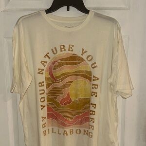 Billabong Off-White Graphic Tee for Women